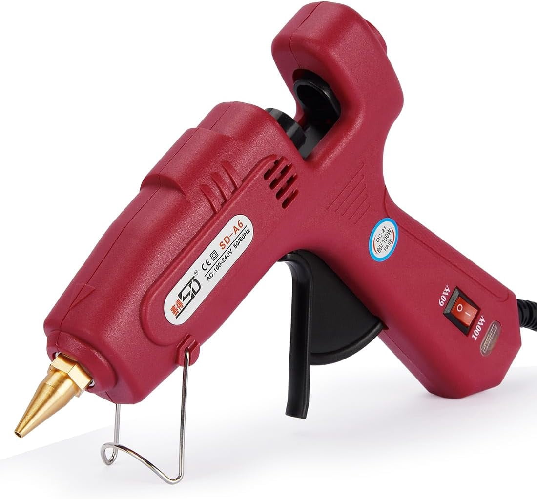 Dual Temp Hot Melt Glue Gun, Perfect for Standard Size Sticks and Sealing Wax Sticks（Diameter 0.43"), Red, 60W-100W