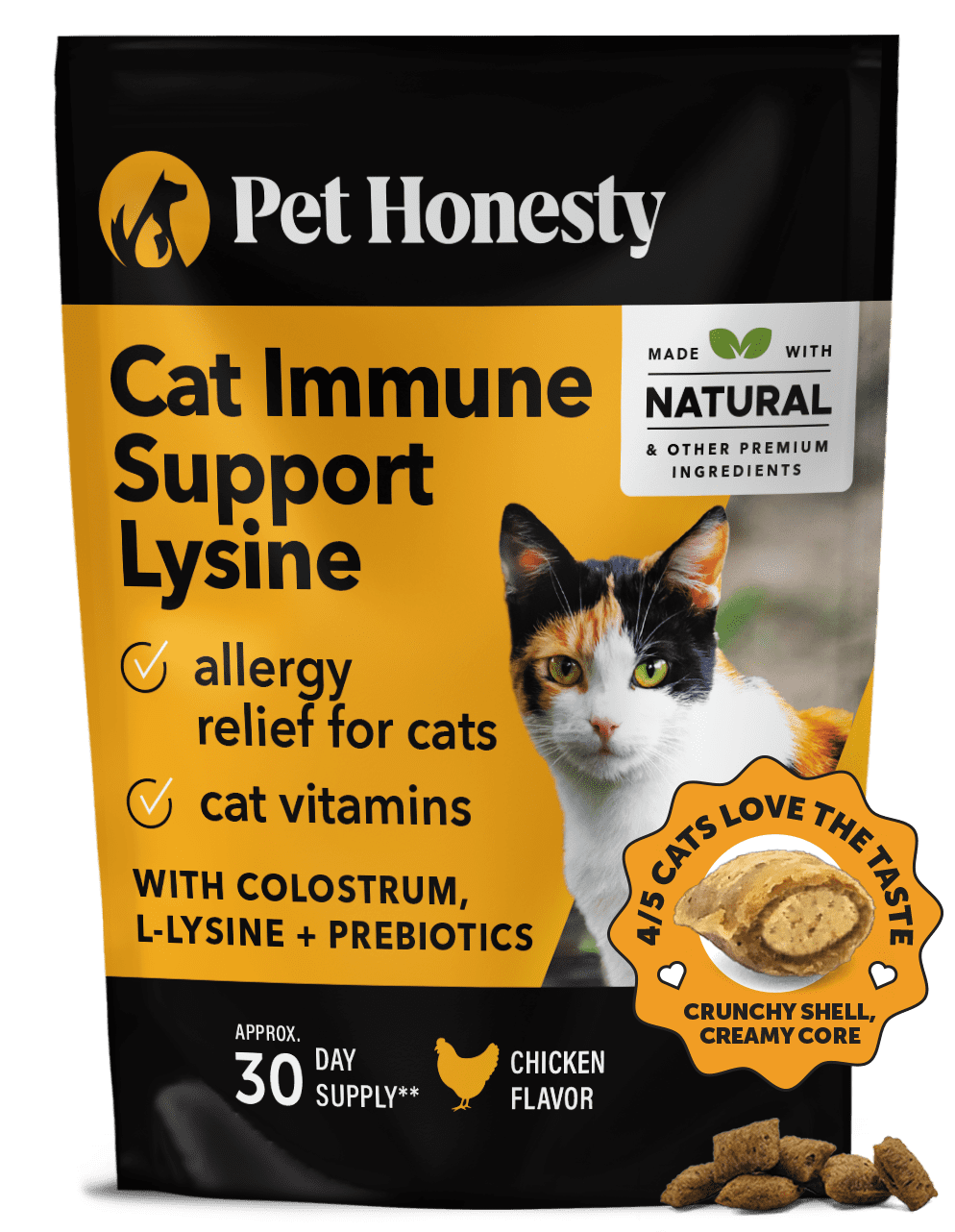 PetHonesty Immune Support Lysine for Cats Chicken Flavor, Dual