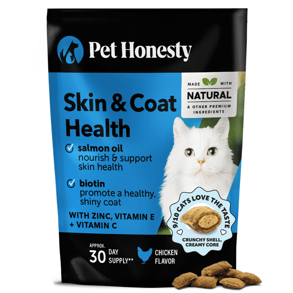 Dual Texture Skin & Coat Health Supplement for Cats (Chicken Flavor)