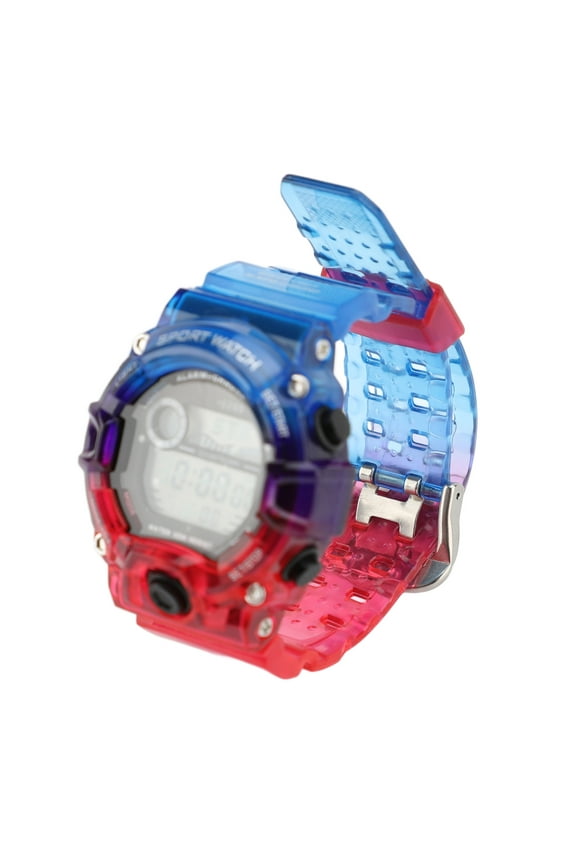 Dual Time Chronograph Watch, Round Digital Watch Multifunction 170mAh Battery Countdown For Daily Use