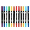 thumbnail image 1 of Dual Tip Art Markers (Fine Brush Pens, Coloring Drawing Supplies), 24 Brush/Fine-Tip Markers Suit Illustration Majors, Fine And Brush Tip Coloring Markers For(#B), By Meiiso, 1 of 9