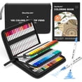 thumbnail image 1 of Dual Tip Brush Pens Art Markers, Shuttle Art 105 Colors Fine and Brush Dual Tip Markers Set in Portable Case with 1 Coloring Book for Adult Artist Coloring, 1 of 10
