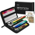 thumbnail image 1 of Dual Tip Brush Pens Art Markers, Shuttle Art 105 Colors Fine and Brush Dual Tip Markers Set in Portable Case with 1 Coloring Book for Adult Artist Coloring, 1 of 8