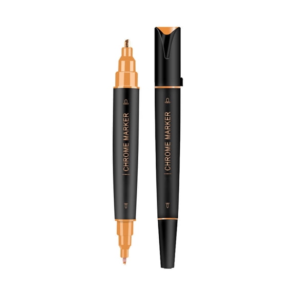 Dual Tip Chrome Marker, Metallic Permanent Paint Pen for Rock, Glass, Metal, Plastic, Wood, Mirror High Gloss, Waterproof for Indoor & Outdoor Art, Craft, DIY Projects,Copper