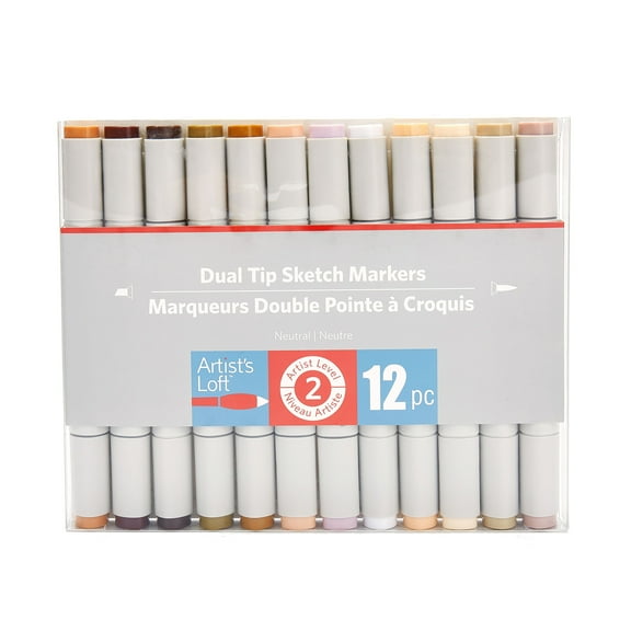Dual Tip Neutral Sketch Marker Set by Artist's Loft 12pc