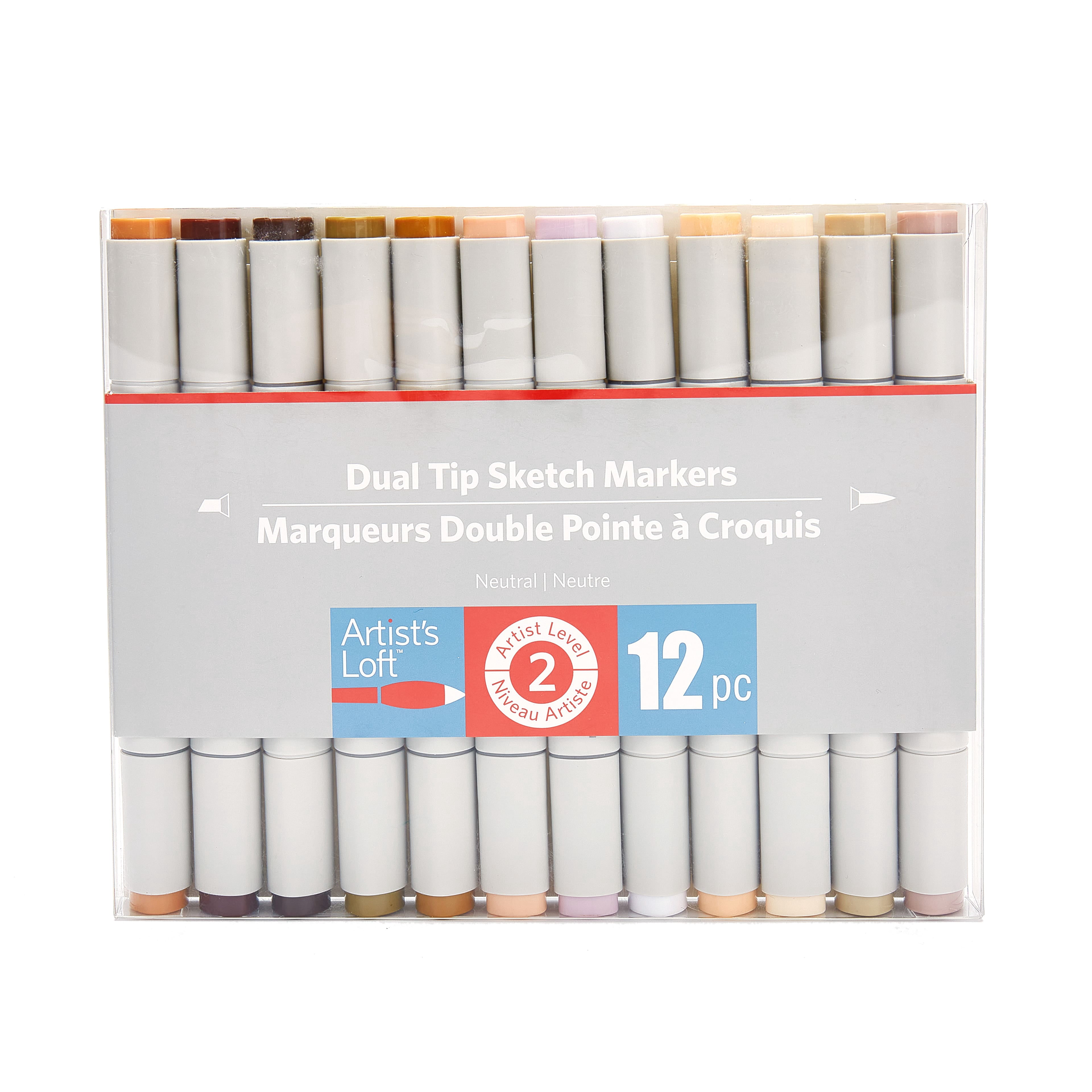 Dual Tip Neutral Sketch Marker Set by Artist's Loft 12pc - Walmart.com