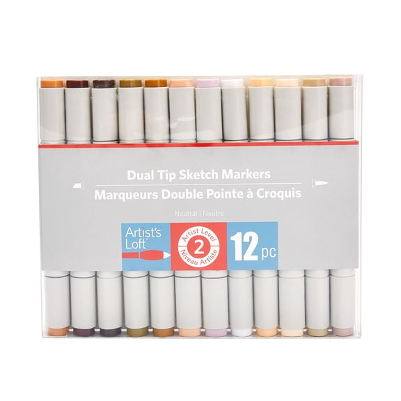 Dual Tip Neutral Sketch Marker Set by Artist's Loft 12pc