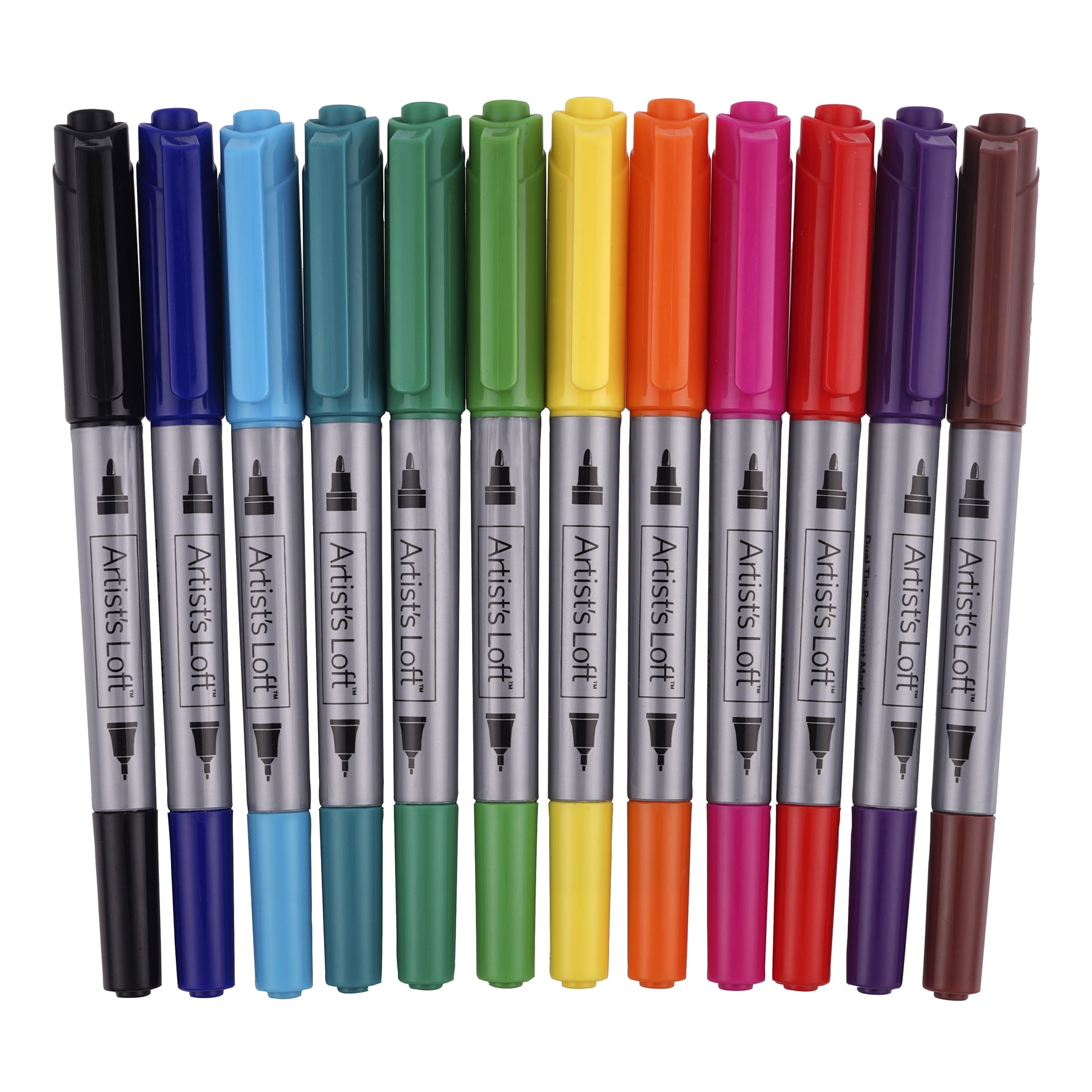 Fine, Smudge Proof, & Nontoxic Dual Tip Permanent Markers, 12ct