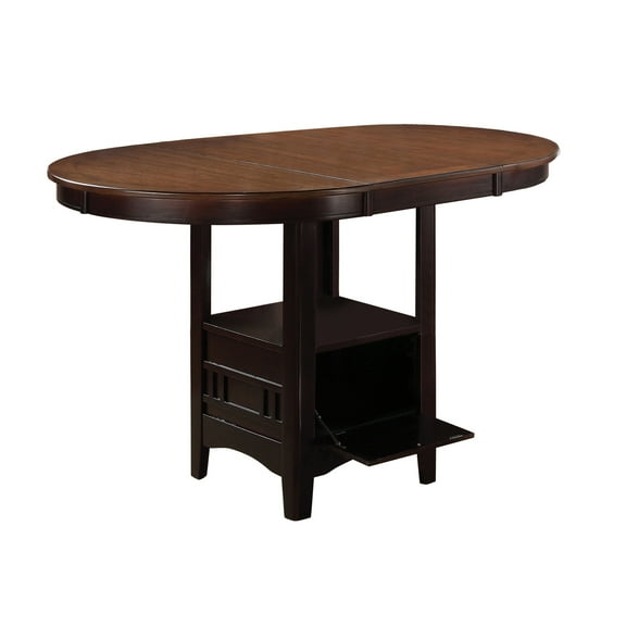 Dual Tone Counter Height Dining Table With Storage Base Brown
