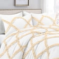thumbnail image 1 of Dual Tone Diamond Ruffle Duvet Cover 5 Piece Set with Zipper, 400 Thread Count & 100% Egyptian Cotton and Quilts Protector with Pillowcases - White & Ivory Solid, Super King Plus Size., 1 of 5