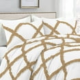 thumbnail image 1 of Dual Tone Diamond Ruffle Duvet Cover 5 Piece Set with Zipper, 400 Thread Count & 100% Egyptian Cotton and Quilts Protector with Pillowcases - White & Taupe Solid, Twin Size., 1 of 5