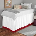 thumbnail image 1 of Dual Tone Dorm Bed Skirt, Ruffled Dual Tone Dorm Size Bed Skirt - 100% Microfiber Fabric, Dual Tone Dorm Bed Skirt Twin XL Size College Dual Tone Dorm Bed Skirt 42" Drop - Burgundy and White Solid., 1 of 4
