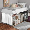 thumbnail image 1 of Dual Tone Dorm Bed Skirt, Ruffled Dual Tone Dorm Size Bed Skirt - 100% Microfiber Fabric, Dual Tone Dorm Bed Skirt Twin XL Size College Dual Tone Dorm Bed Skirt 42" Drop - Light Grey and White Solid., 1 of 4