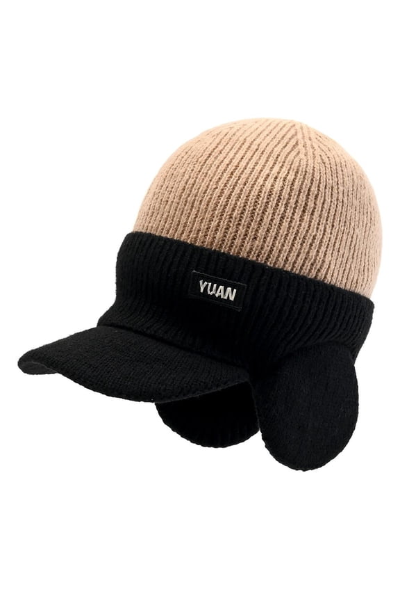 Dual-Tone Knit Baseball Cap for Outdoor Activities: Warmth, Wind Protection and Comfortable Fit