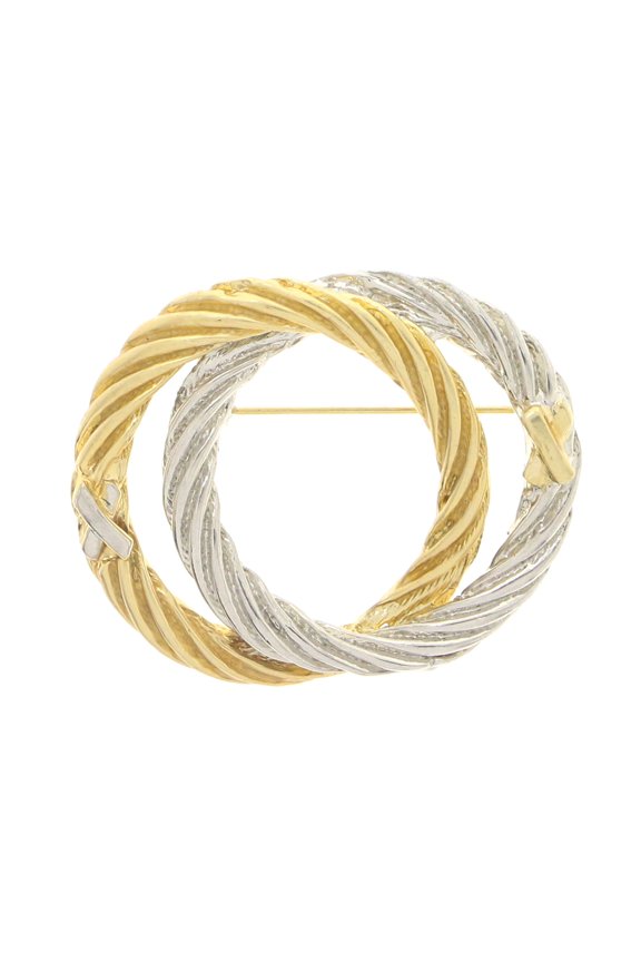 Dual-Tone Metal Brooch-Pin #LQP1015