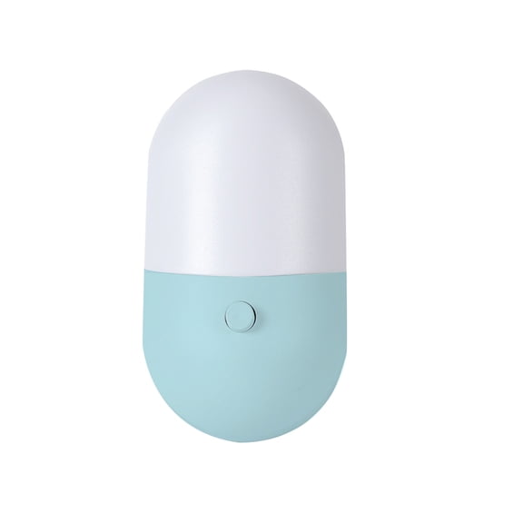 Dual-Tone Plug-in Night Light LED Bulb Warm White Cool White Compact for Bedroom Bathroom Kitchen Auto On/Off Energy Saving Blue