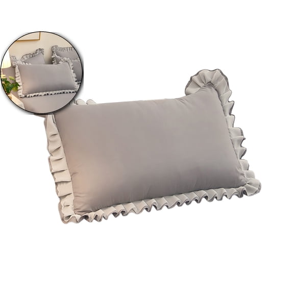 Dual Tone Ruffle Pillow, Ruffled Fringe Design Pillow Cases Soft & Breathable, Decorative Pillow Covers, 18.8×29.1 Inch