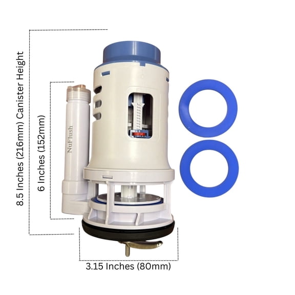 3-Inch Dual Top Button Flush Valve | One-Piece Toilet Replacement
