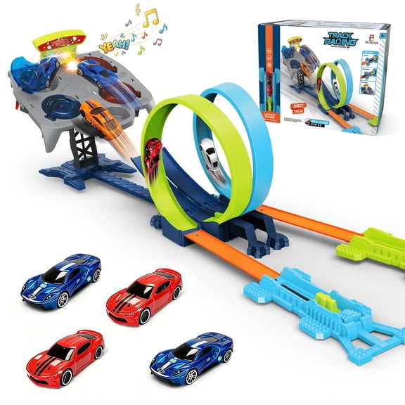 Dual Toy Car Race Track Set  for Boys & Girls