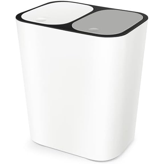 Dual Trash Can, 15l Dual Trash and Recycling Bin Kitchen Garbage Can with Lid Recycling Bin Dry and Wet Separation Trash Can 2 Compartments Garbage Waste Can$$Storage