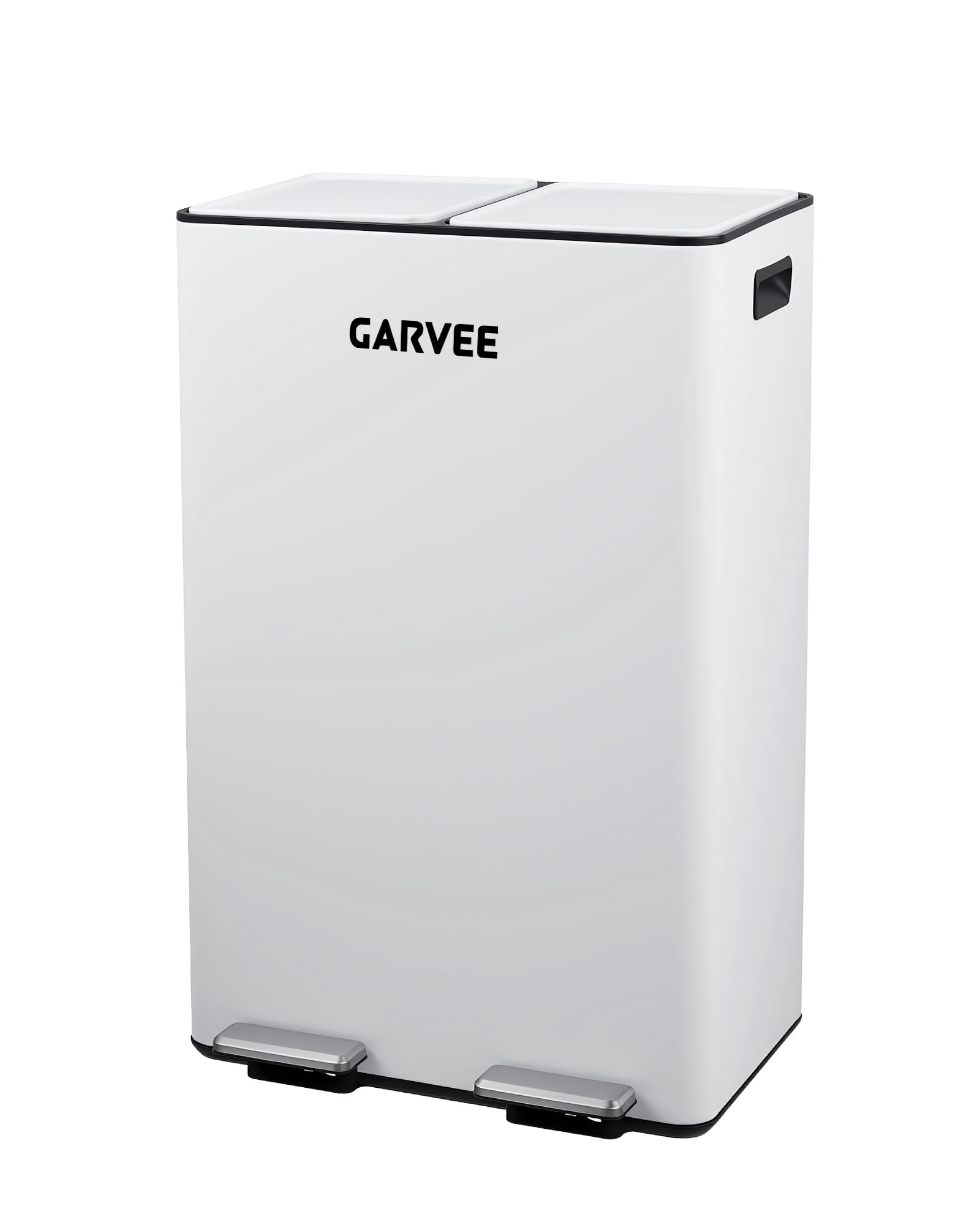 Dual Trash Can 16 Gallon 60L Stainless Steel Garbage and Recycling Can with Foot Pedal for Kitchen, Living Room, Office, Removable Inner Buckets Soft Close Lid Odor Proof, Garbage sorting