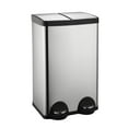 thumbnail image 1 of Dual Trash Can, 60 Liter/16 Gallon Dual Bin Trash Can with Lids, Trash and Recycling Bin Combo, Hands-Free Stainless Steel Kitchen Garbage Can, Silver Recycling Waste Bin for Home, Office, 1 of 18