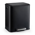 thumbnail image 1 of Dual Trash Can for Recycling and Trash, 2 x 15 L (30 L) Stainless Steel Kitchen Trash Can with Lid and Foot Pedal, Double Compartment Garbage Can, Trash Can with Recycling Bin, 1 of 5