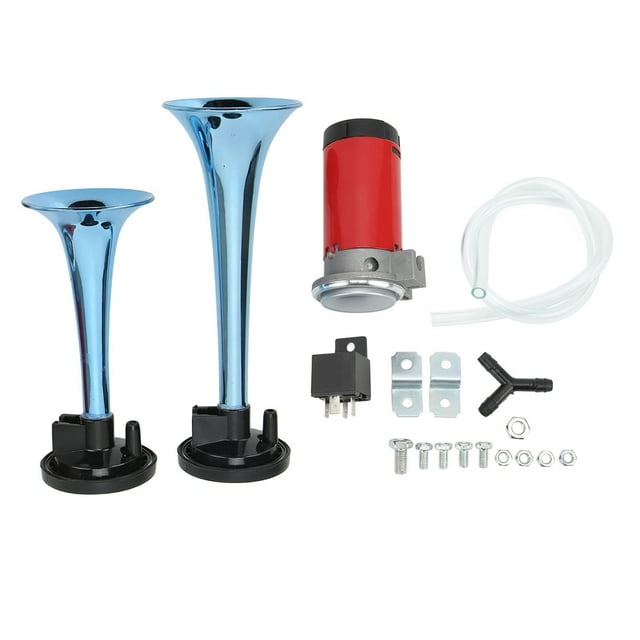 Dual Trumpet Air Horn Kit with Compressor 130dB 530/680Hz 12V Universal