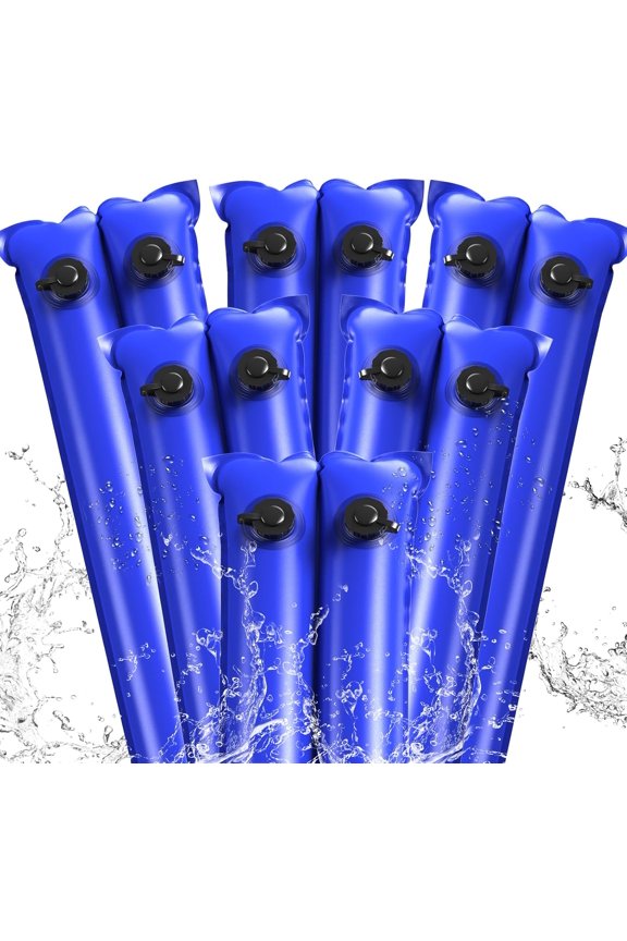Dual Tubes Pool Water Bags, 10Ft Heavy Duty Winter Water Tube for Inground Pool Cover, PVC Swimming Pool Cover Water Bags, 6 Pack