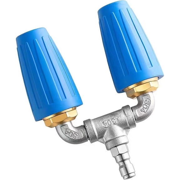 Dual Turbo Nozzle Pressure Washer, 360 Rotating Turbo Nozzle for Power Washer with 1/4" Quick Connector, Orifice Twin Turbo Nozzle, 4-6 GPM, 4000 PSI Max(Blue)
