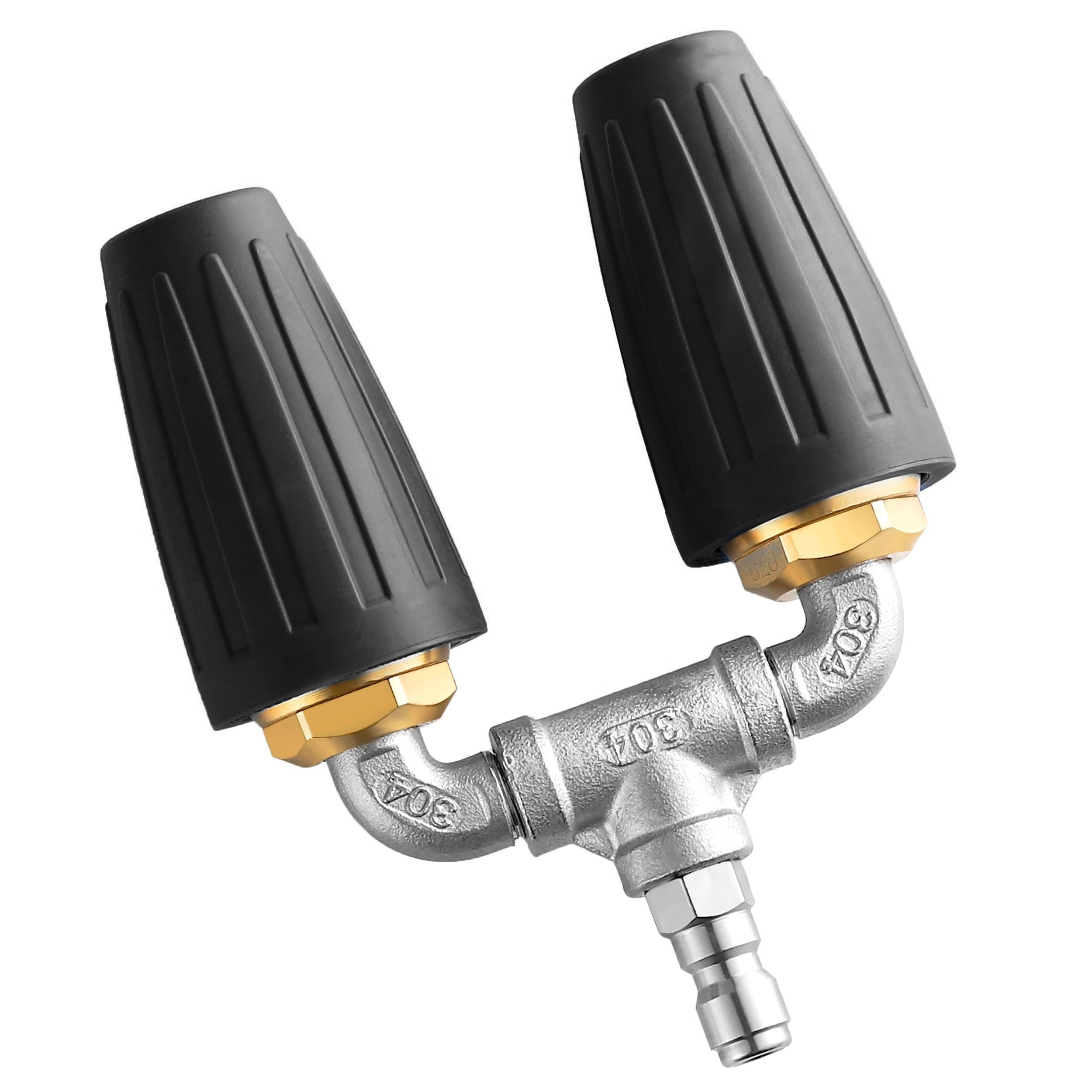 Dual Turbo Nozzle Pressure Washer, 360°Rotating Turbo Nozzle with 1/4
