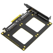Dual U.2 SFF 8639 SSD to PCIe 4.0 8X Adapter PCIe Bifurcation for Computer Connection and Expansion