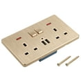 thumbnail image 1 of Dual UK Socket Switched Multi Power Outlet Dual USB Gold Tone 250V 13A 146x88mm, 1 of 5