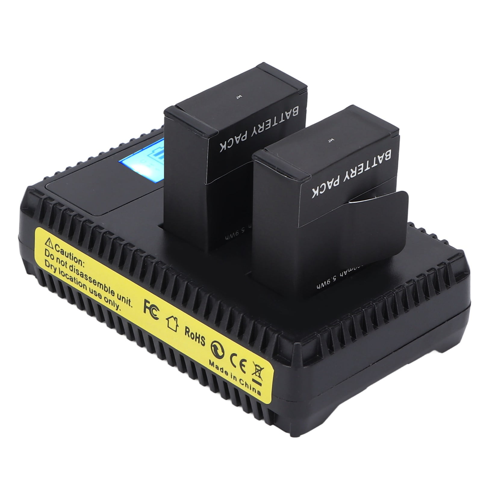 Dual USB Battery Charger, Camera Battery Charger 5V 2A Input ABS 4.2V0.6A Output For Hero2 3