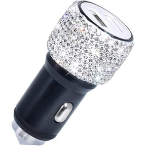 Dual USB Car Charger Bling Bling Handmade Rhinestones Crystal Car Decorations for Fast Charging Car Decors for iPhone, iPad Pro/Air 2/Mini, Samsung Galaxy Note 9 8 S9 S9+ LG Nexus HTC etc