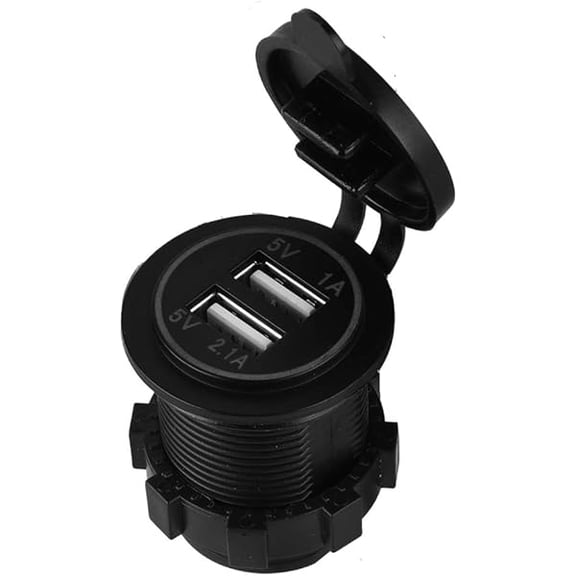 Dual USB Charger Socket Power Outlet with LED Indicator, 3.1A, for Car Boat Mobile