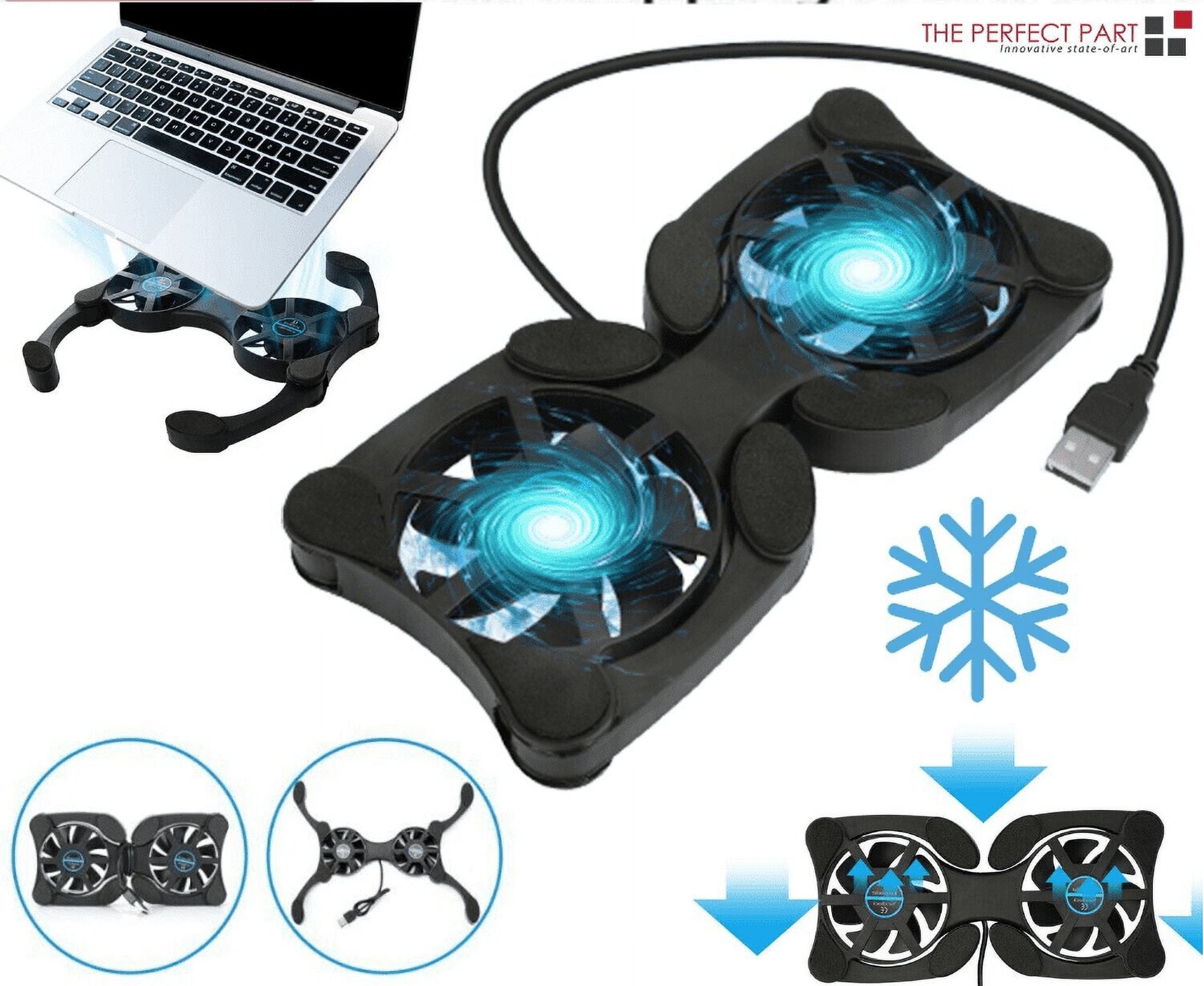 Dual USB Cooling Fan Pad Foldable Slim Fans Cooler Stand For Laptop PC