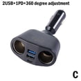 thumbnail image 1 of Dual USB DC 12V LED Car Cigarette Lighter Adapter Charger 2-Way Socket Splitter; R5N8, 1 of 9