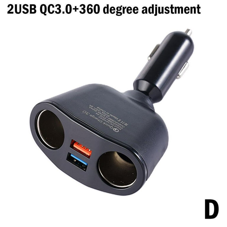 Dual-USB LED Car Cigarette Lighter Adapter Charger 12V 2-Way Socket  Splitter UK A0N3