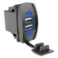 thumbnail image 1 of Dual USB Power Charger Rocker Switch Blue LED Light Panel 12-24V For Car UTV likeweier, 1 of 5