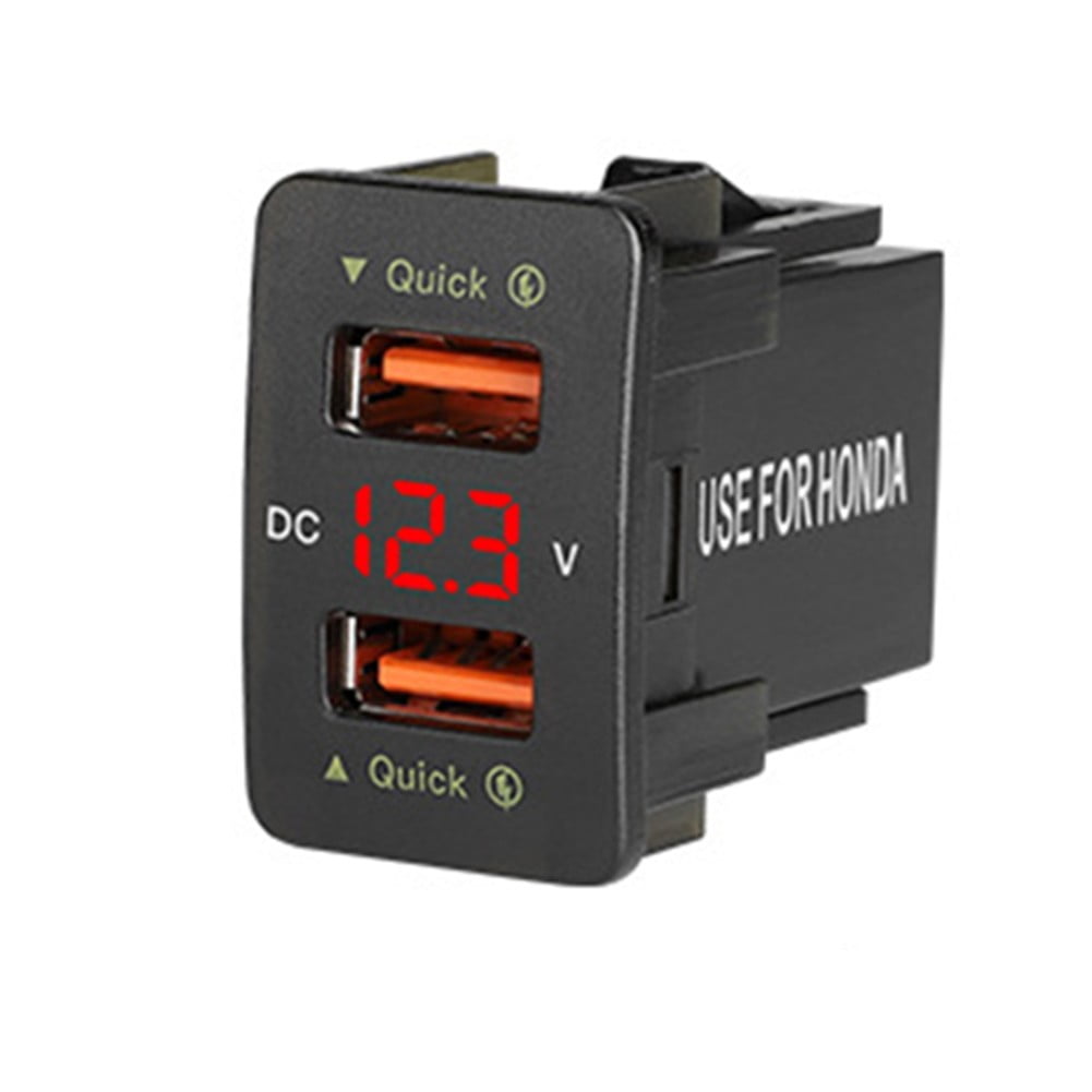 Dual USB QC Car Socket Charger For Toyota 1224V Voltmeter LED Adapter