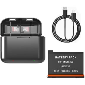 Dual USB Quick Battery Charger Hub Fit for Insta360 X3 Camera with Micro SD Card Slots and Insta 360 X3 Battery