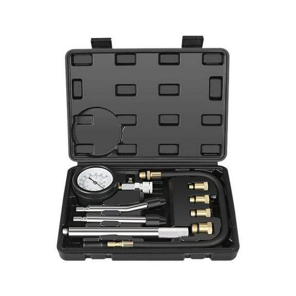 Dual Use Car Motorcycle Cylinder Pressure Gauge Kit 9 Piece Set With Extension