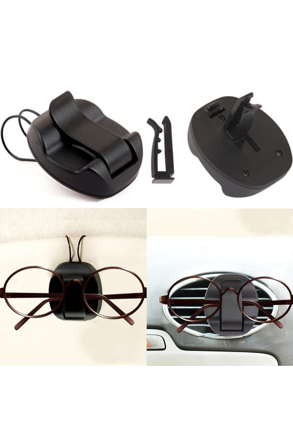 Dual-Use Car Sunglasses Clip - Air Vent Sun Visor Eyeglasses Holder Multi-Function Organizer for Sunglasses Cards Easy Access Non-Blocking Sight