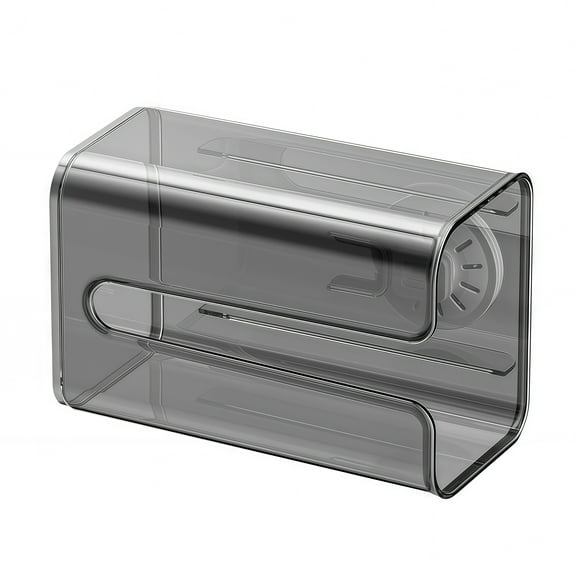 Dual Use Transparent Gray Suction Cup Paper Towel Holder for Easy Installation