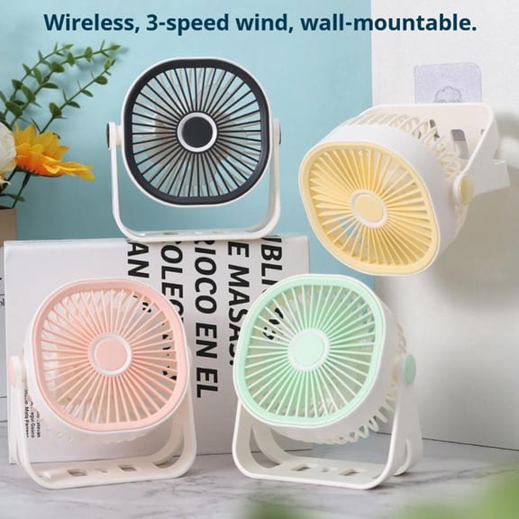 Dual-Use Wall & Desk Fan, Three-Level Wind Adjustment, USB Powered Portable Mini Electric Fan, Quiet Air Circulation Cooling Fan for Leisure Space and Home Office (Pink)