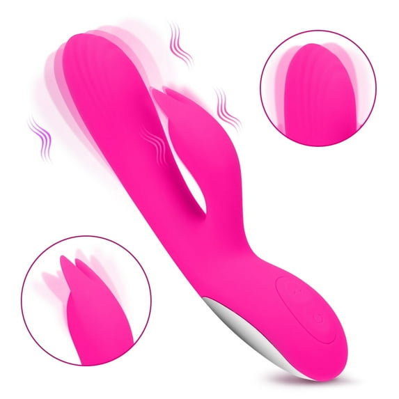 Dual Vibrating Massager, Cordless Vibrator Silicone with 10 Powerful Vibration Modes, G-Sport Stimulator Rabbit Vibrator Adult Sex Toys for Women Toys Soft for Lover