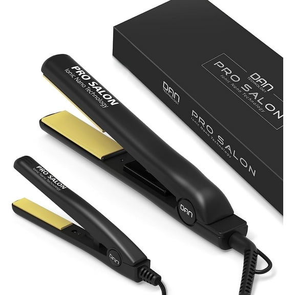Professional 1 inch Ionic Titanium Flat Iron Set Mini Hair Straightener 250℉-500℉