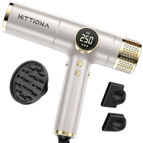 Dual Voltage Travel Hair Dryer with Magnetic Diffuser, 2000W High-Speed ...