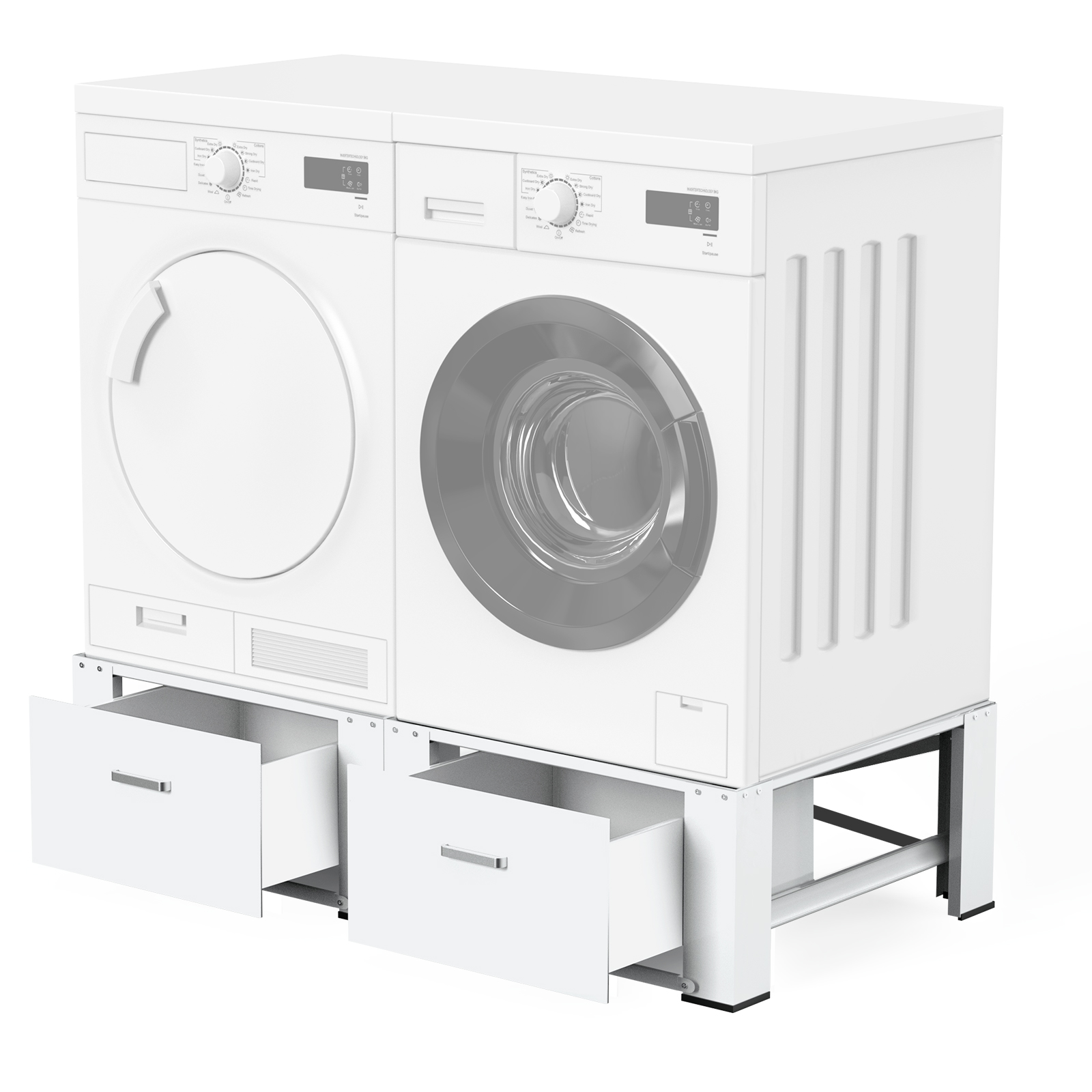 Ivation Wooden Laundry Pedestal for Washer & Dryer, Made to Fit All Machines (Pack of 2